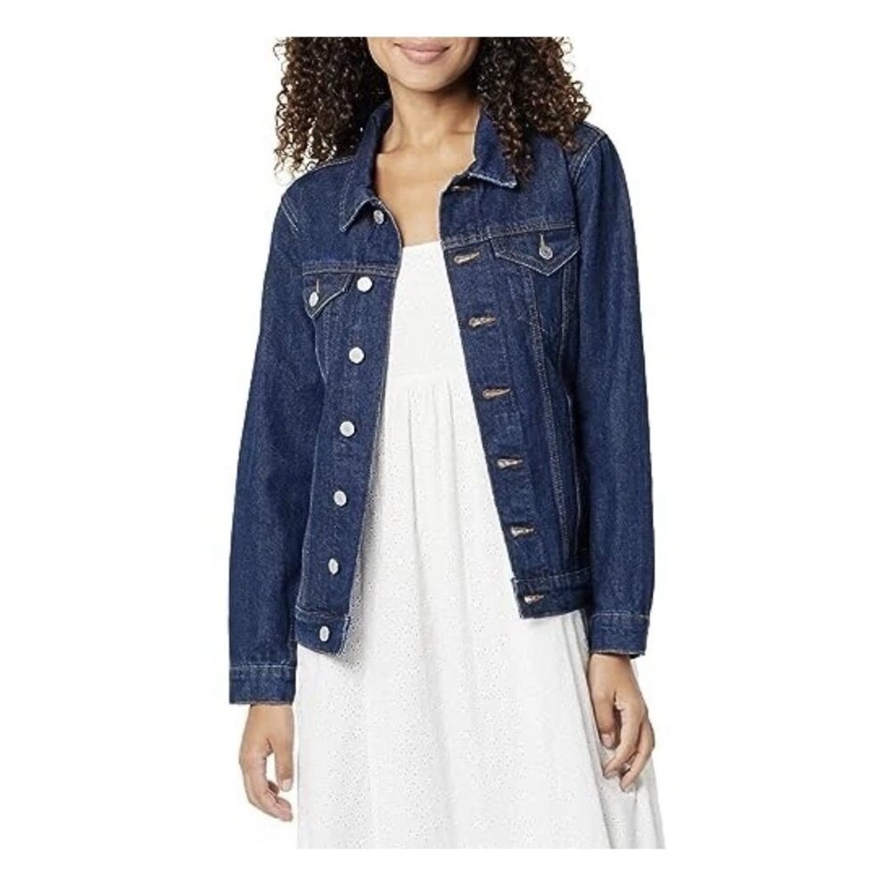 The Drop Women's Zain Dark Wash Indigo Denim Jean Jacket Medium NWT